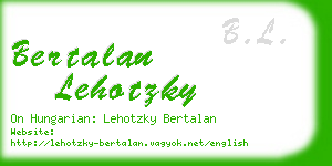bertalan lehotzky business card